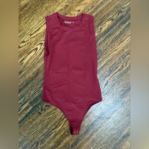 Abercrombie & Fitch Maroon Sleeveless Bodysuit - size small